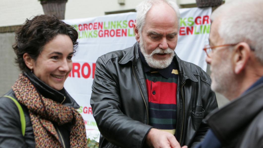 Chris Zandvoort met Femke Halsema op campagne