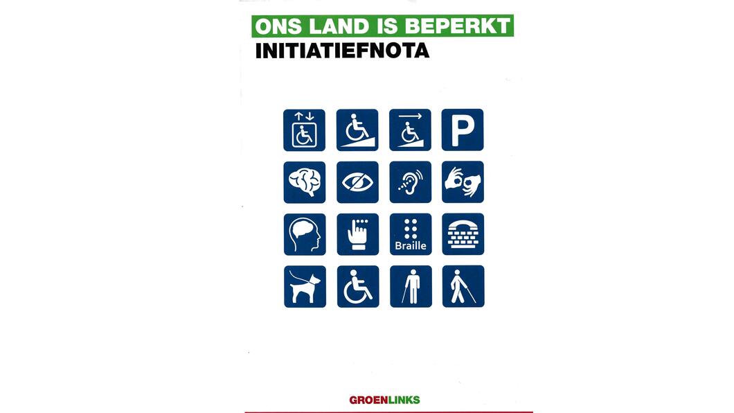 Voorblad van de nota "Ons land is beperkt"