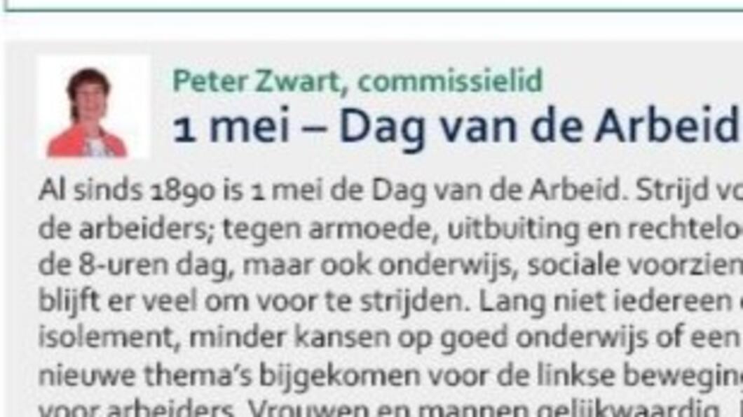 Kop van de column in het Nieuwsblad Purmerend