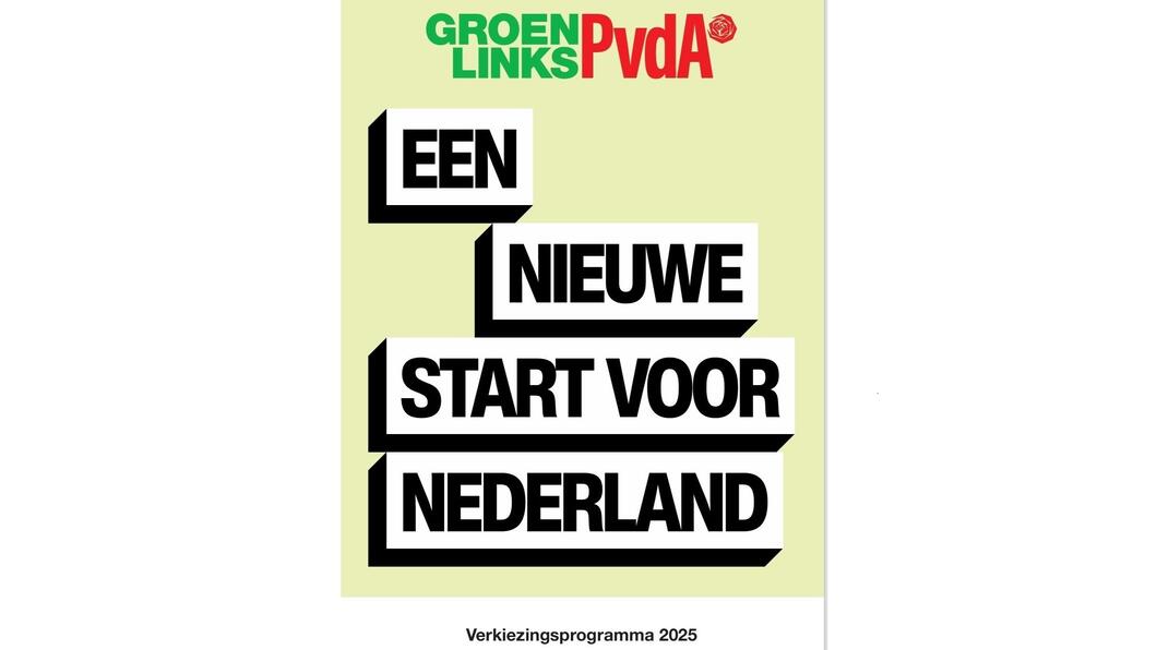 Omslag ontwerp verkiezingsprogramma "Een nieuwe start voor Nederland"