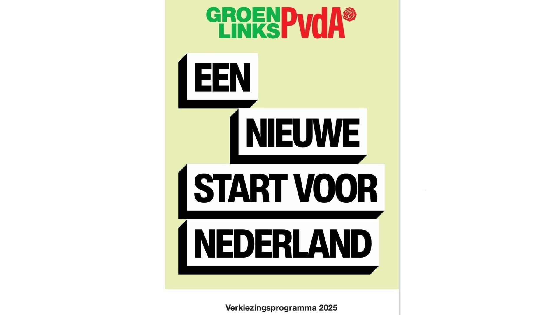 Omslag ontwerp verkiezingsprogramma "Een nieuwe start voor Nederland"