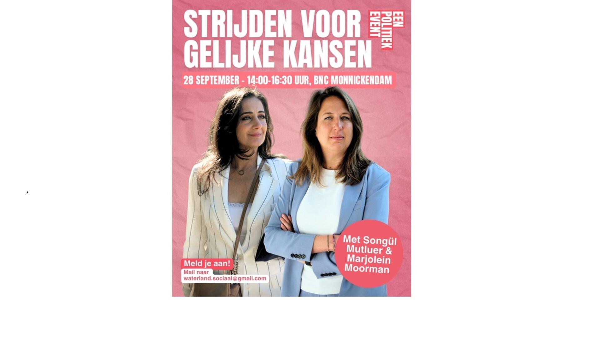 Poster verkiezingsbijeenkomst Tweede Kamerverkiezingen 2025 in Monnickendam