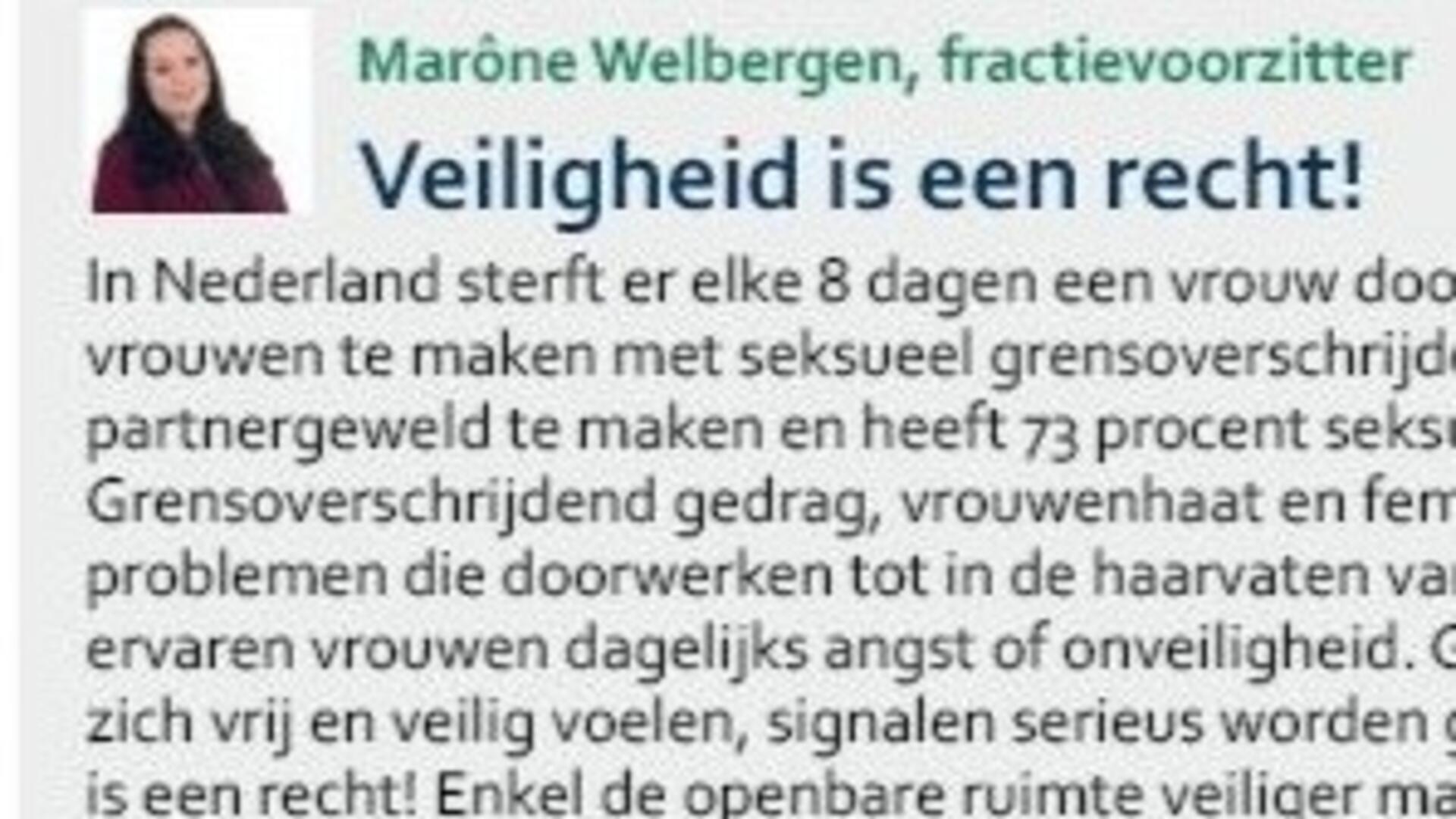 Kop van de column van GroenLinks in Nieuwsblad Purmerend