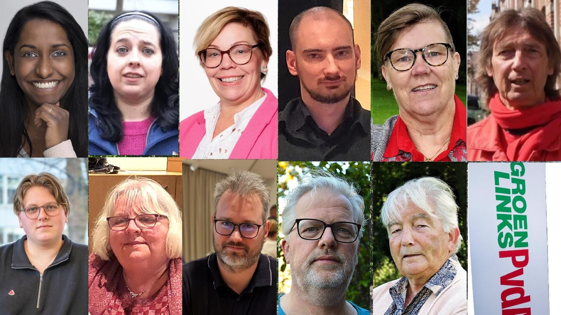 Foto's van de eerste 11 kandidaten op de lijst