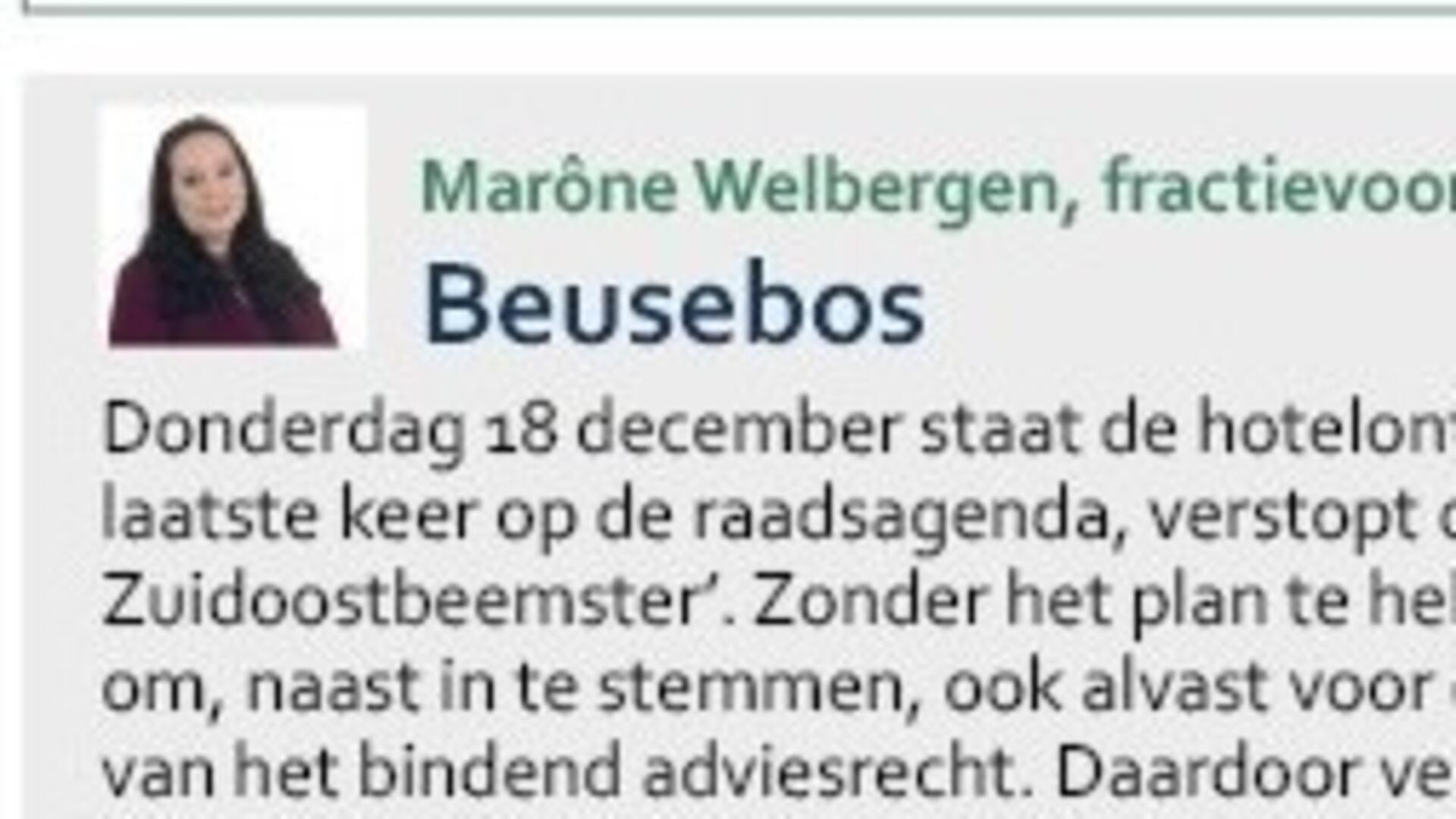 Kop van de column Reactie uit de fractie zoals afgedrukt in het Nieuwsblad Purmerend