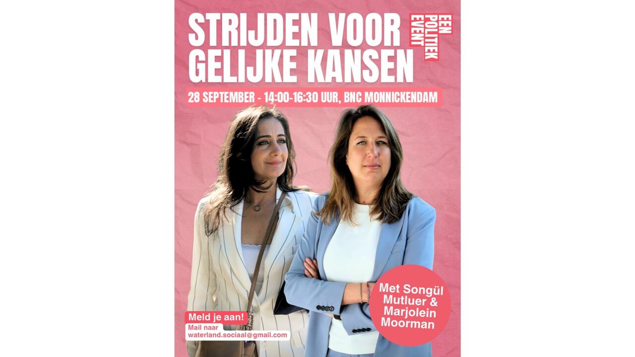 Poster verkiezingsbijeenkomst Tweede Kamerverkiezingen 2025 in Monnickendam