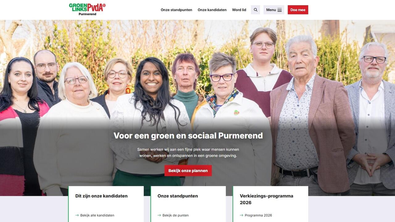 Foto website GroenLinks-PvdA Purmerend